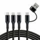 Kabel przewd pleciony USB 3w1 - USB TYP