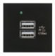 Gniazdo USBx2 z adowark Maclean, podwjne, 2.1A fast charge, czarne, MCE728B