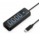 Hub USB TYP-C Orico 4x USB 3.1 - czarny (PW4U-C3-015-BK-EP)