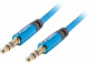 Lanberg Kabel Audio Minijack 3.5mm M/M 3 Pin 1m Niebieski Premium