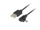 Lanberg Kabel USB Micro(M) do USB-A(M) 2.0 1.8m Ktowy Lewo/Prawo Micro Easy-USB Czarny