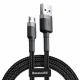 Kabel przewd USB - micro USB 50cm Baseus Cafule Quick Charge 2.4A z obsug szybkiego adowania - czarno-szary (CAMKLF-AG1)