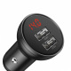 adowarka samochodowa Baseus 2x USB, 4,8A, 24W z wywietlaczem natenia/napicia - szara (CCBX-0G)