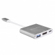 Silverstone EP08C (SST-EP08C) Adapter USB 3.1 Type-C do USB Type-A, USB Type-C PD (data or charging port), oraz 4K HDMI (DP Alt Mode), 100mm, szary