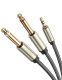 Kabel mini jack 3,5mm TRS do 2x 6,35mm TS UGREEN AV126 2m - szary - oplot (10615)