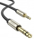 Kabel mini jack 3,5mm do 6,35mm TRS UGREEN AV127 2m - szary - oplot (10628)