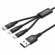 Unitek przewd adujcy USB A 3 w 1 Lightning / USB TYP-C / microUSB - czarny (C14049BK)
